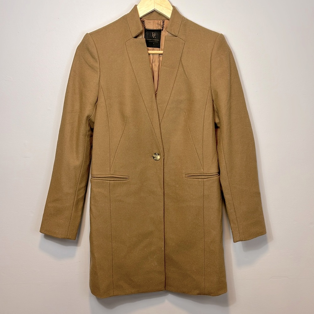David Lawrence Tan / Camel Wool Blend Coat XS (6)